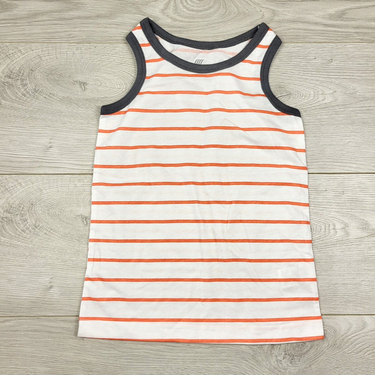 TCAD1 - Children's Place white and orange striped tank top. Size XS (4/5T)