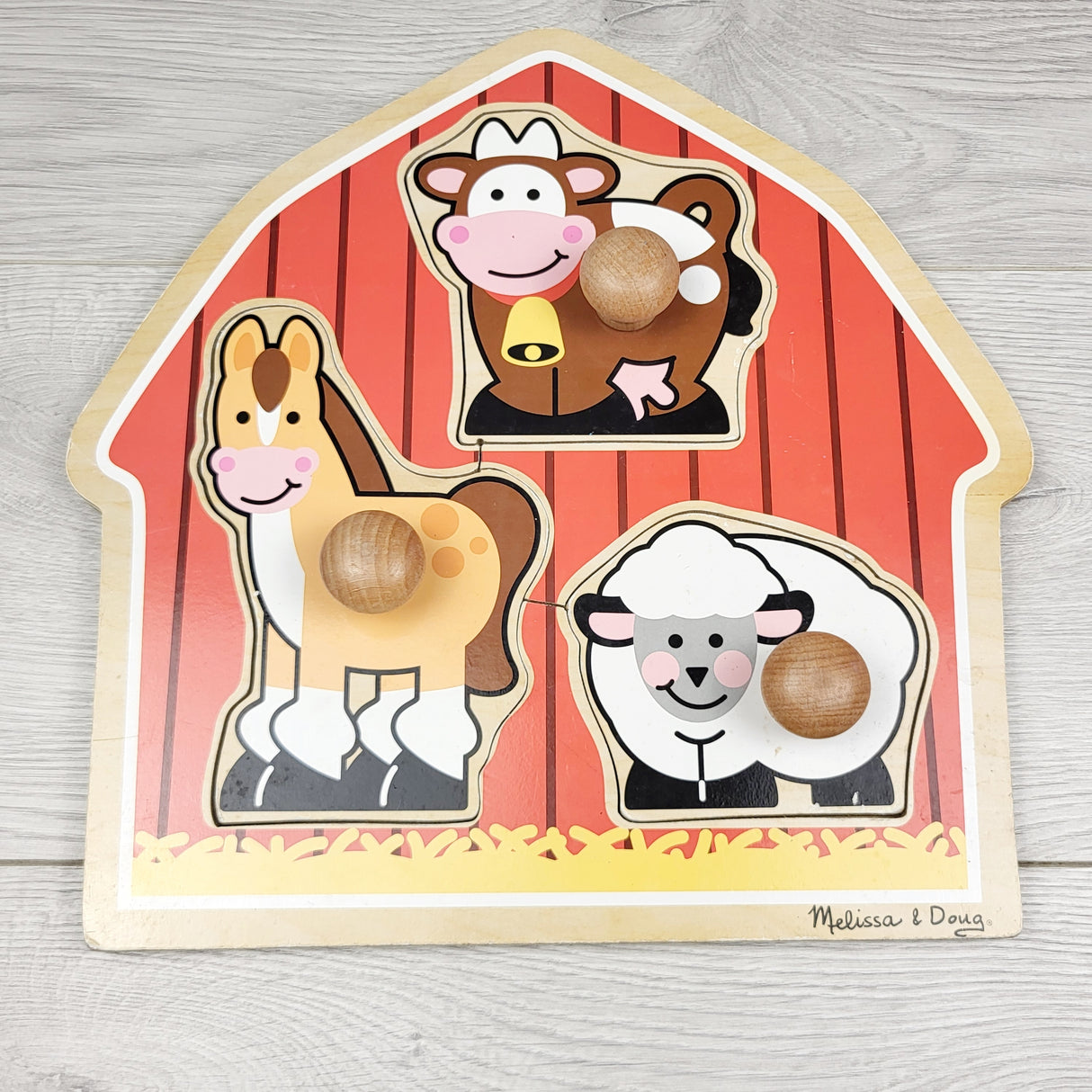 TCAD11 - Melissa and Doug wooden farm chunky peg puzzle