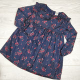 KJHN1 - Oshkosh navy floral print chiffon dress. Size 2T