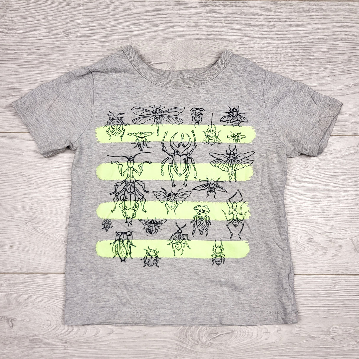 THNG1 - Oshkosh grey t-shirt with bugs. Size 3T