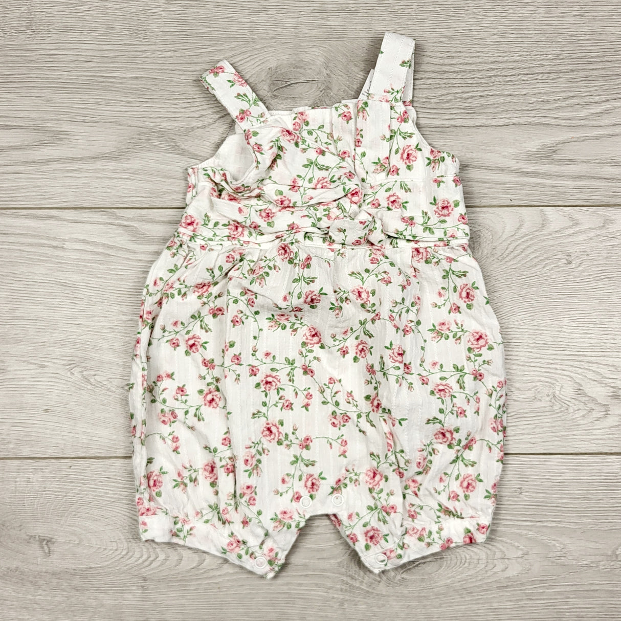 THNG1 - Laura Ashley white floral print romper. Size 3-6 months