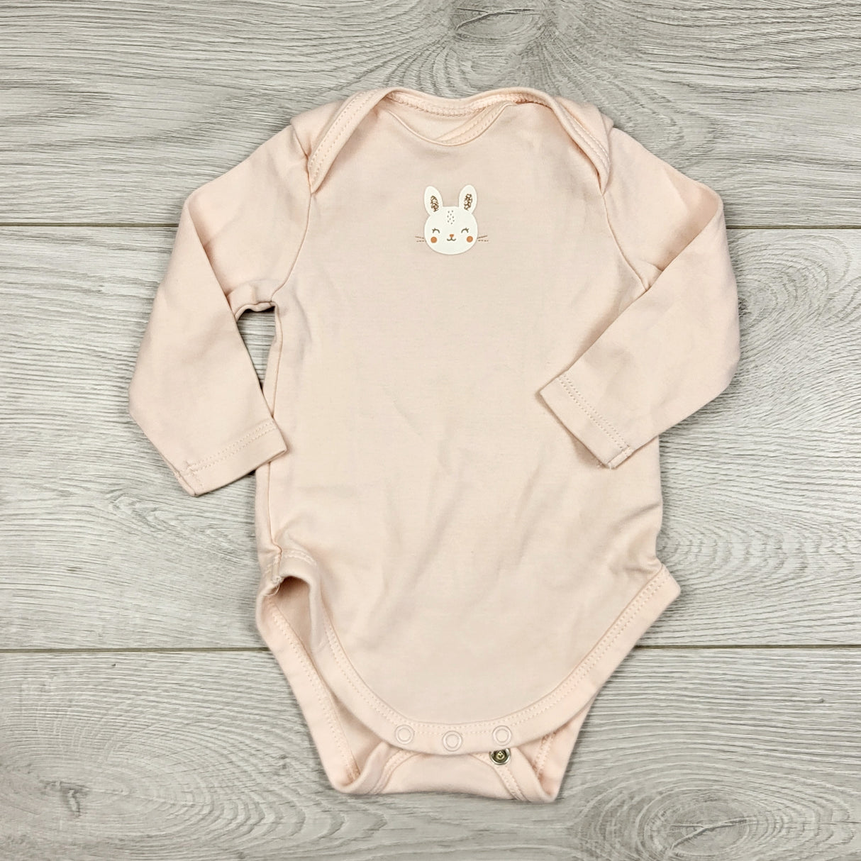 THNG1 - C and A pink bodysuit with bunny. Size 0-1 months