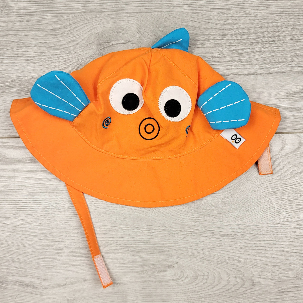 THNG21 - Zoochini orange bucket hat with fish. Size 3-6 months