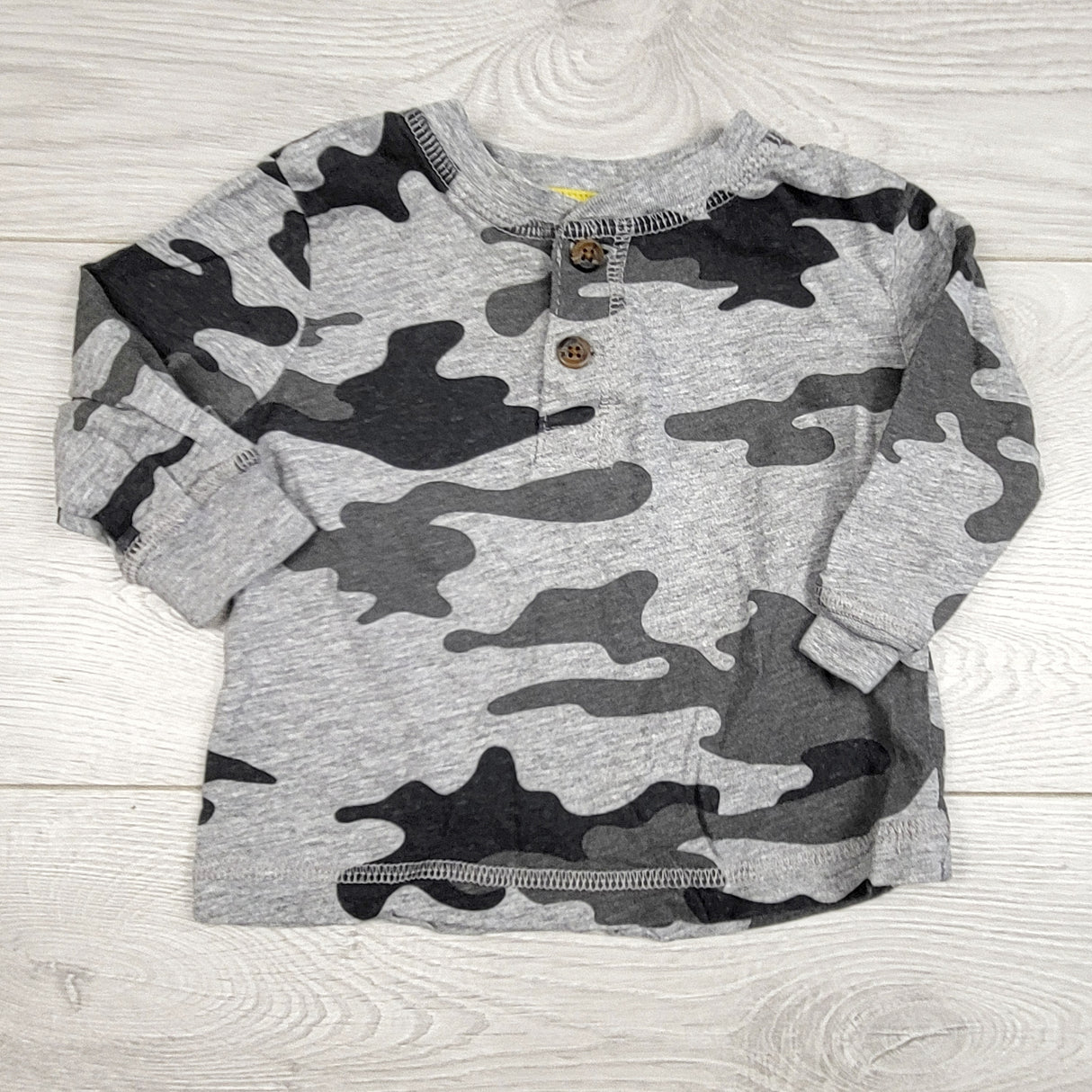 RZA1 - George grey camouflage long sleeved top. Size 3-6 months