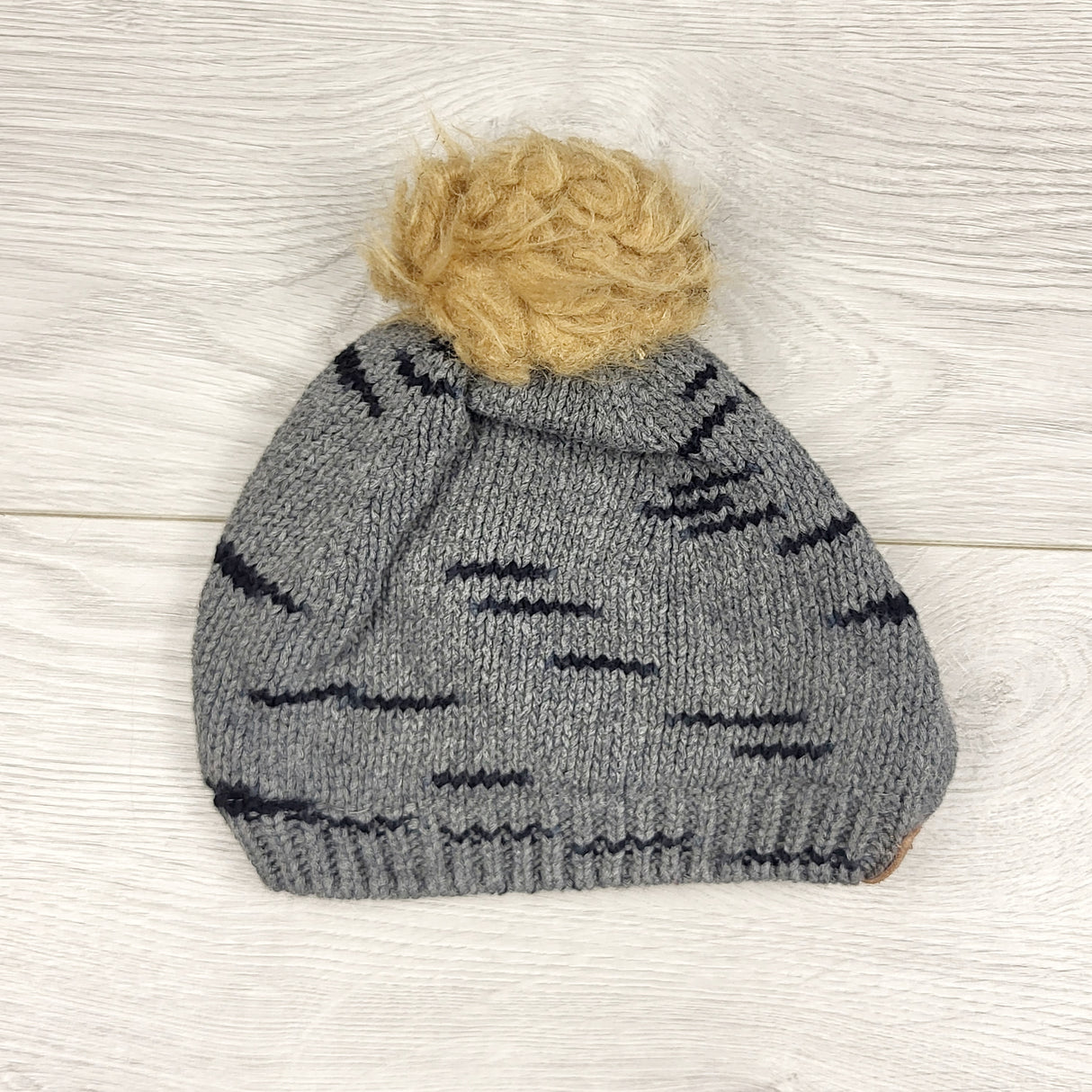 RZA1 - Miles Baby grey toque with pom pom. Size 6-9 months