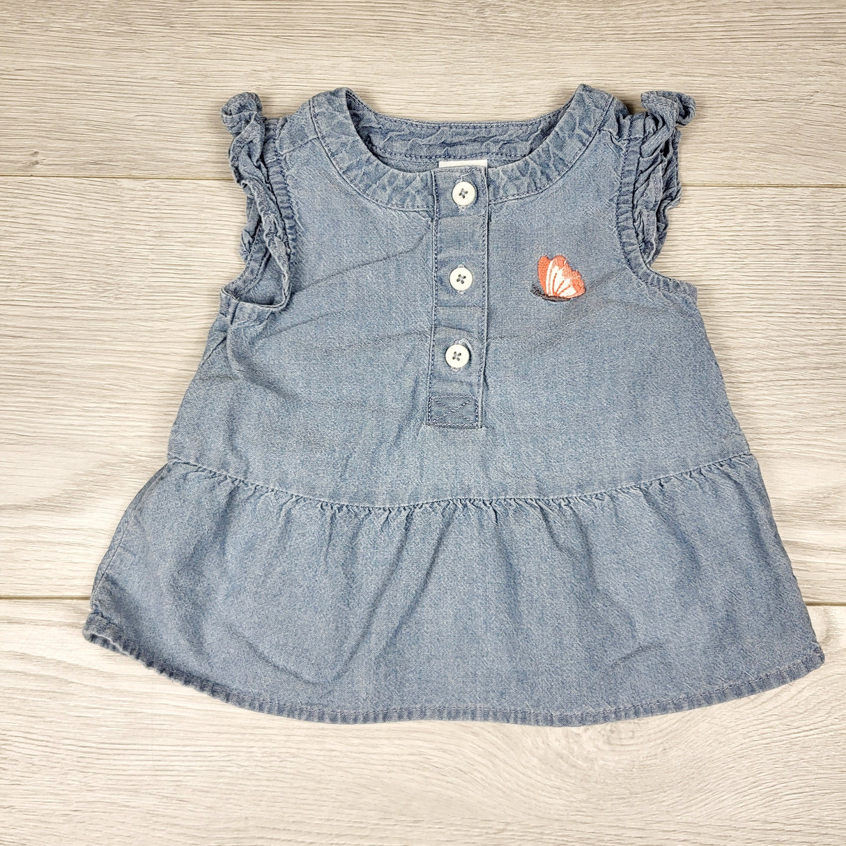 KHEN3 - Carters chambray peplum top. Size 9 months