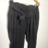 KHEN3 - H and M black maternity trousers with paper bag waist. Size medium