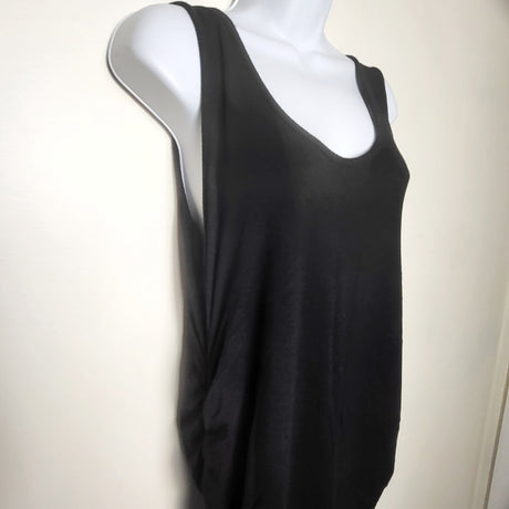 KHEN3 - Pea in a Pod black sleeveless matenity dress with side ruching. Size 12