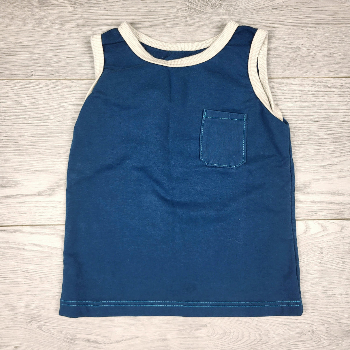 TSMP2 - Teddy Little Apparel teal handmade tank top. Size 2T