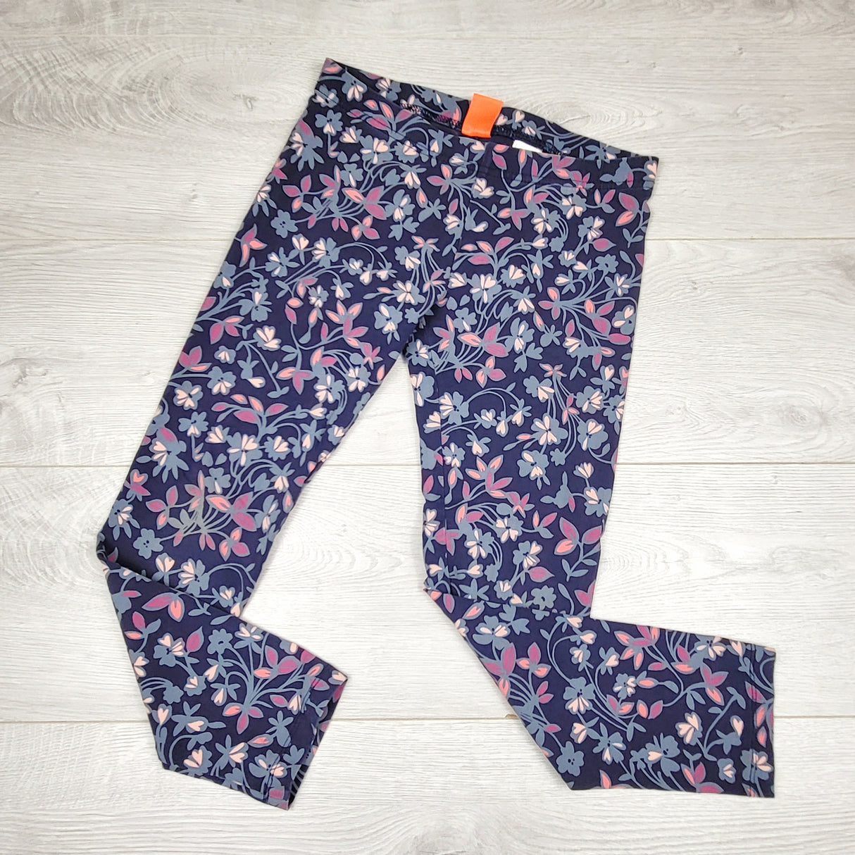 SHDM1 - Joe navy floral print cropped cotton leggings. Size 7/8