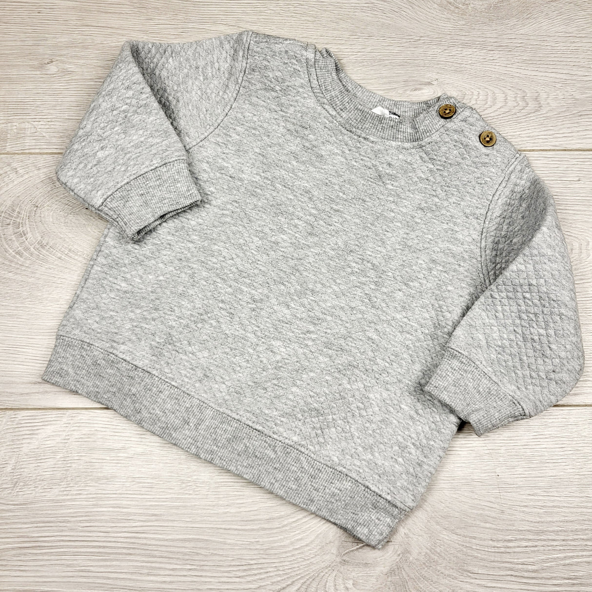 CHFF1 - Anko grey quilted sweatshirt. Size 6-12 months