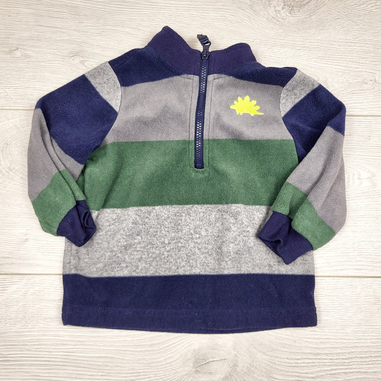 CHFF1 - Child of Mine multi-striped fleece half zip pullover. Size 12 months