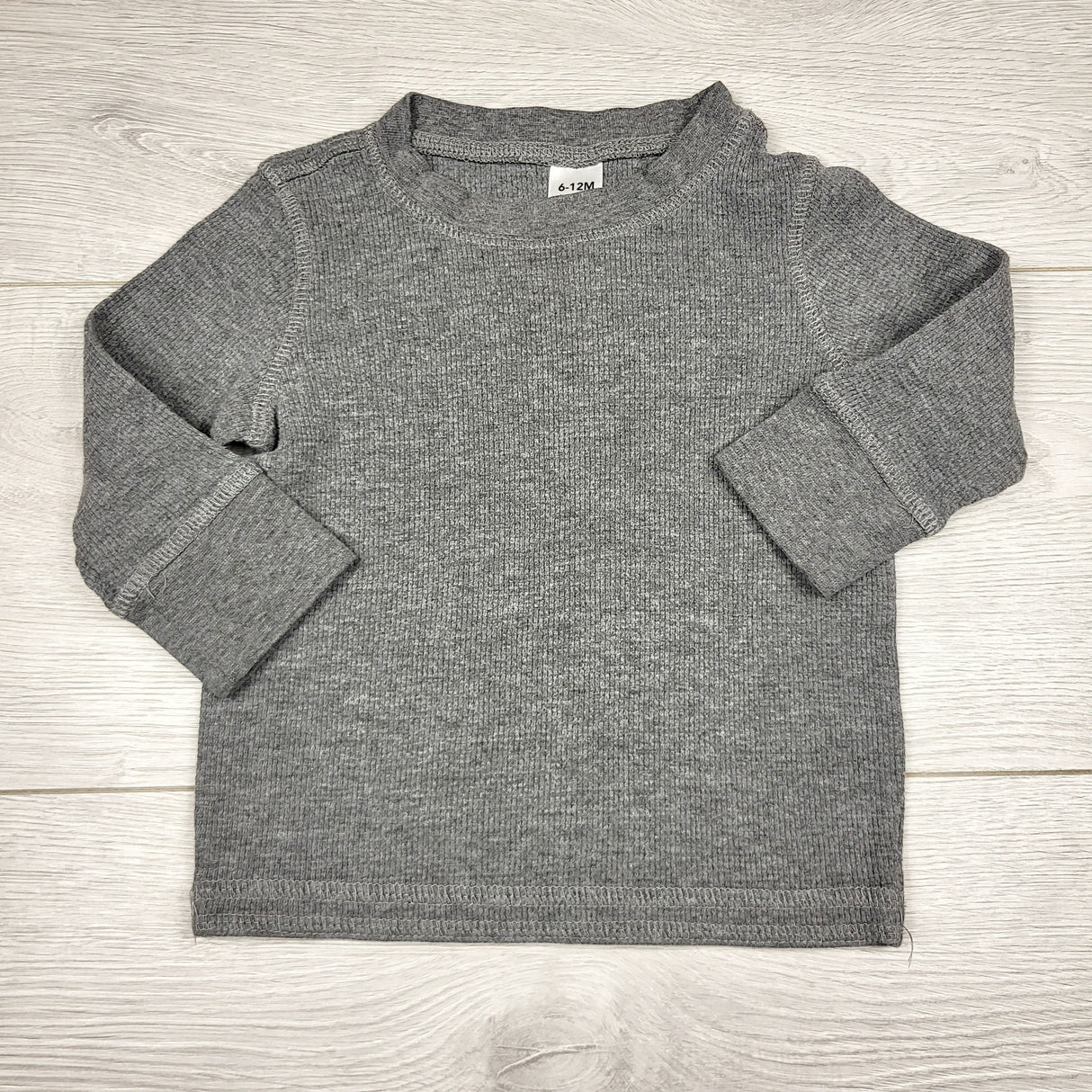 CHFF1 - George grey waffle knit shirt. Size 6-12 months