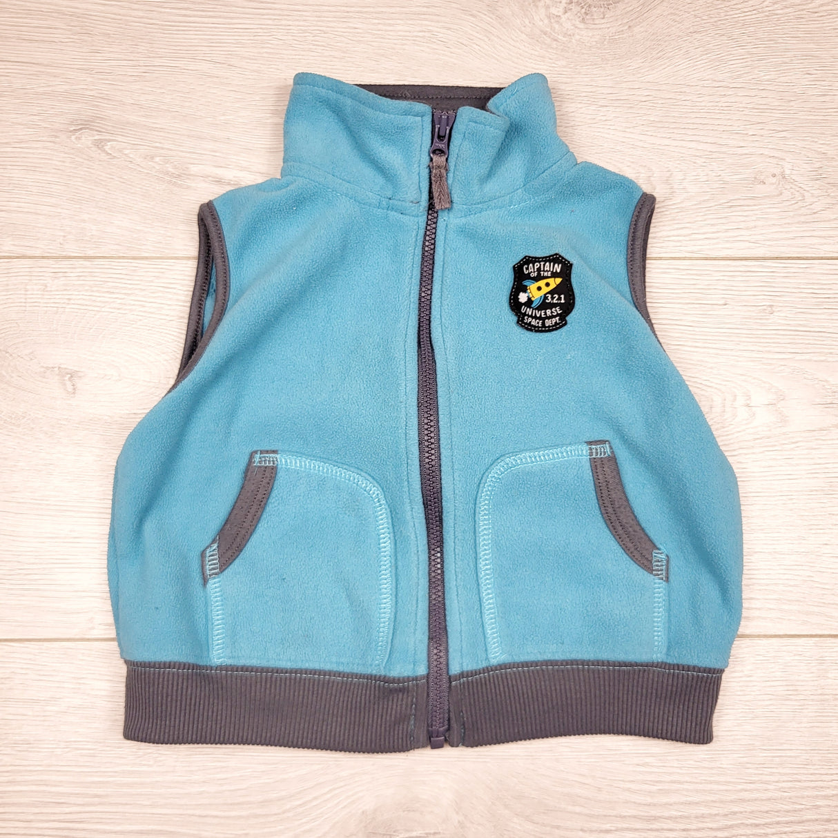 CHFF11- Carters blue fleece vest. Size 18 months