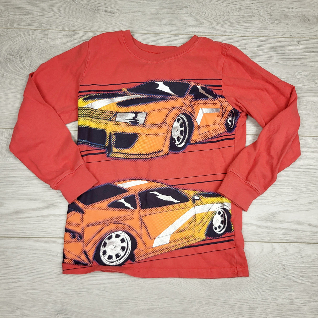 TSMP4 - Carters red long sleeved top with racecars. Size 5T