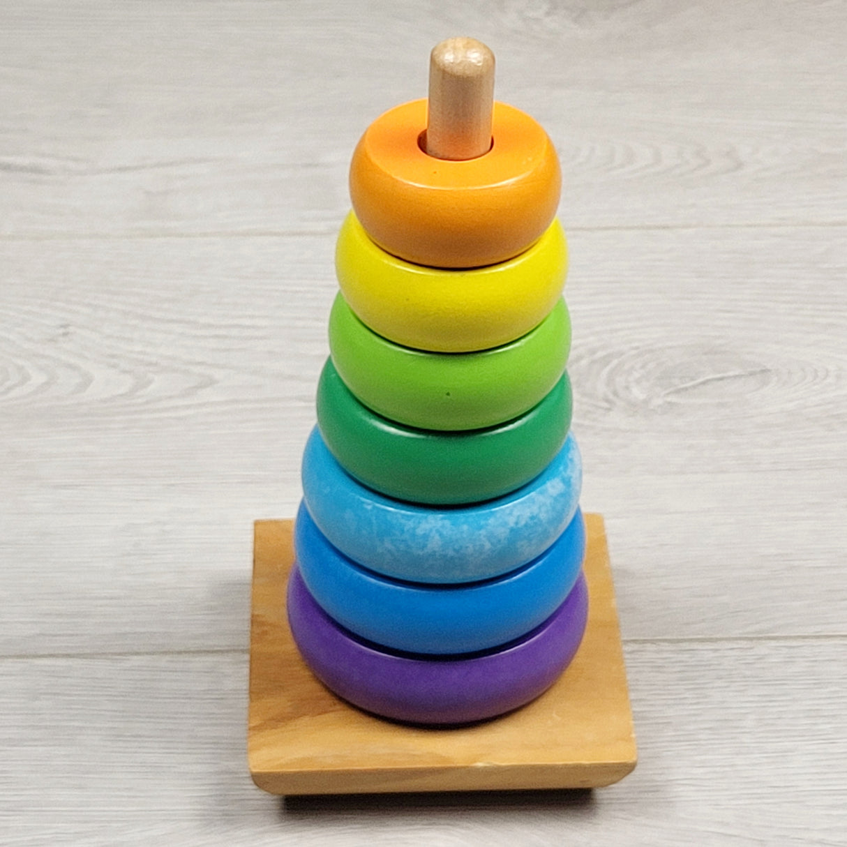 BMAC2 - Melissa and Doug wooden rainbow stacker.