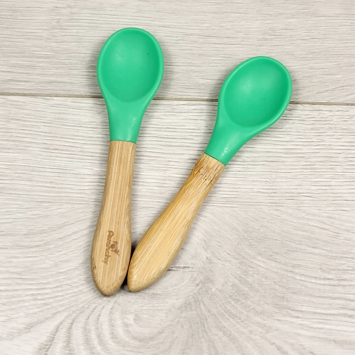 BMAC2 - Avanchy pair of bamboo/silicone baby spoons