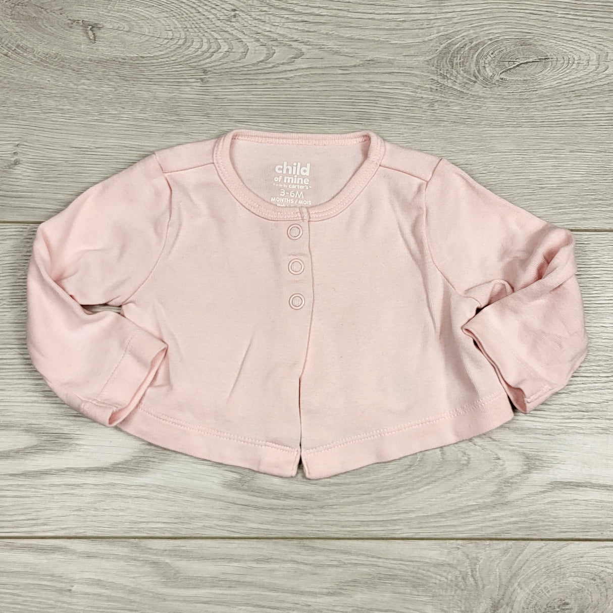 KHEN5 - Child of Mine pink cotton cardigan. Size 3-6 months