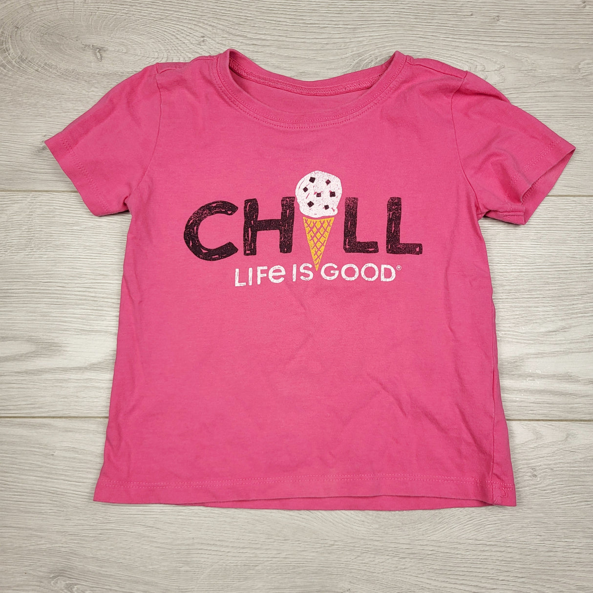 ALWS1 - Life is Good pink "Chill" t-shirt. Size 4T