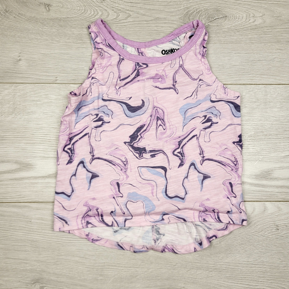 ALWS1 - Oshkosh purple marble patterned tank top. Size 5T