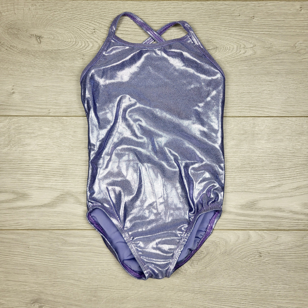 ALWS11 - Purple shimmery one piece swimsuit. Approx size 3T