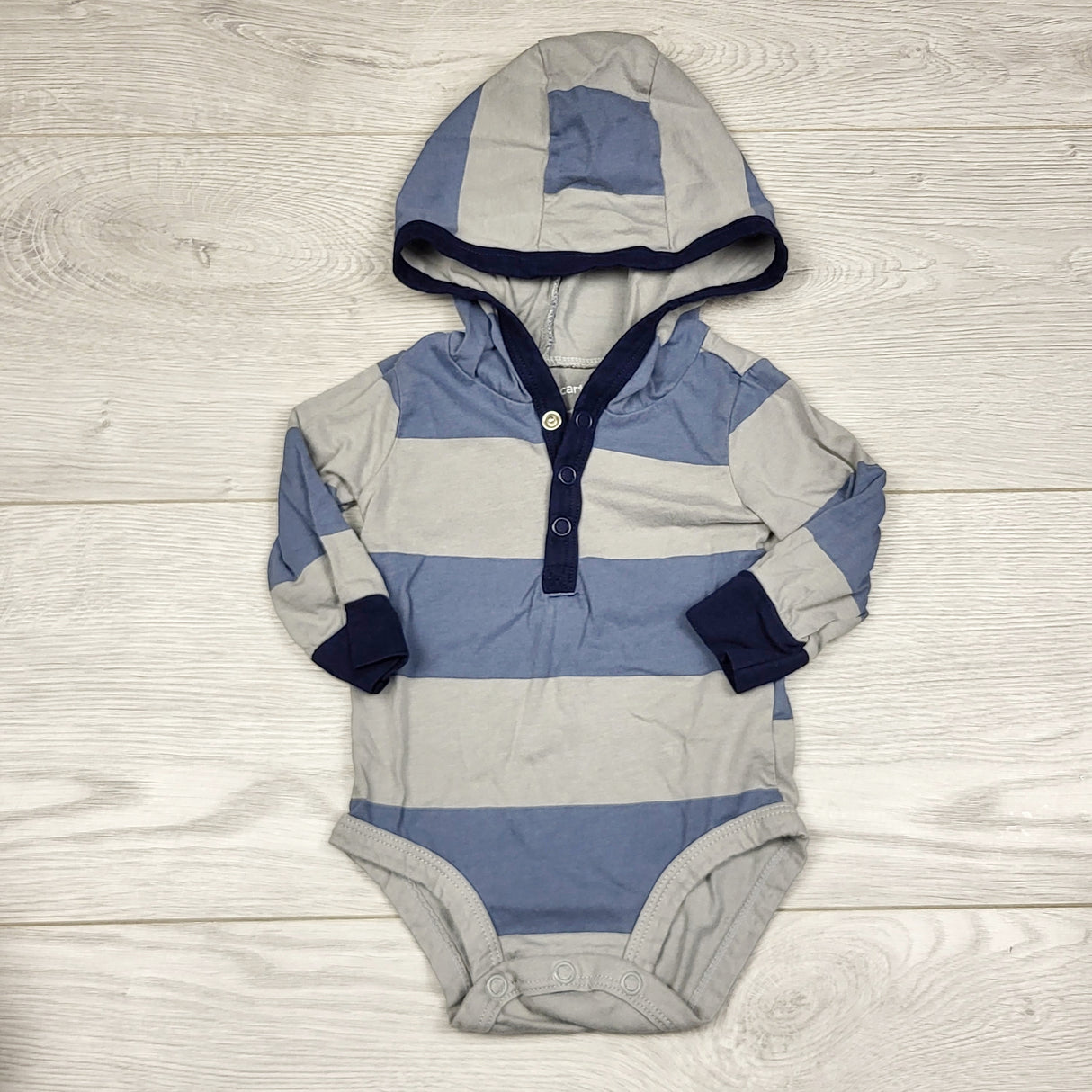 ADRT1 - Carters striped hooded bodysuit. Size 3 months