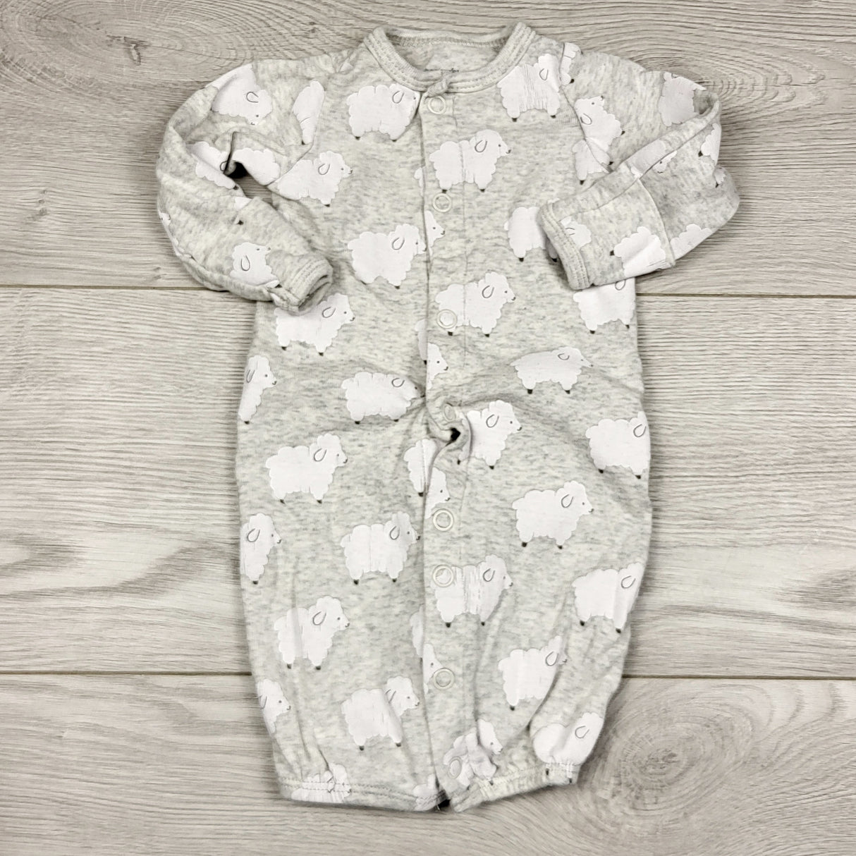 ADRT1 - Carters grey sleep gown with sheep. Size newborn