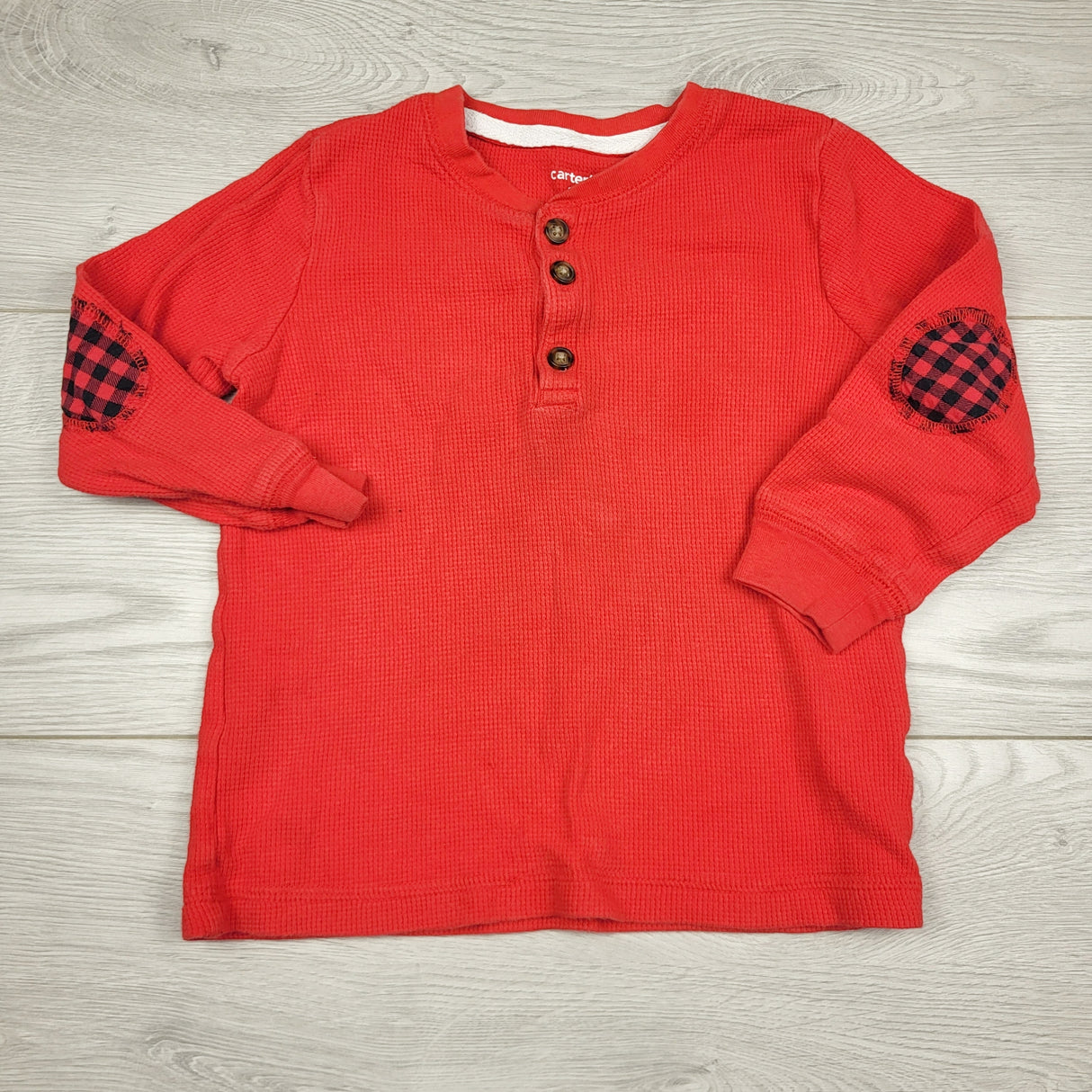 ULRT2 - Carters red waffle knit long sleeved top. Size 2T