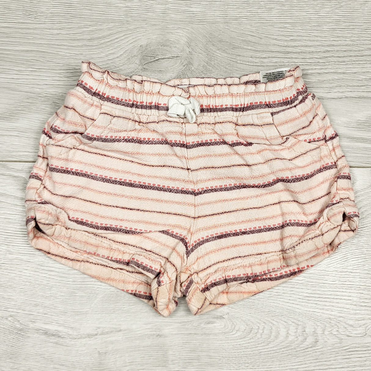 NKLB11 - Old Navy pink striped linen shorts. Size 3T