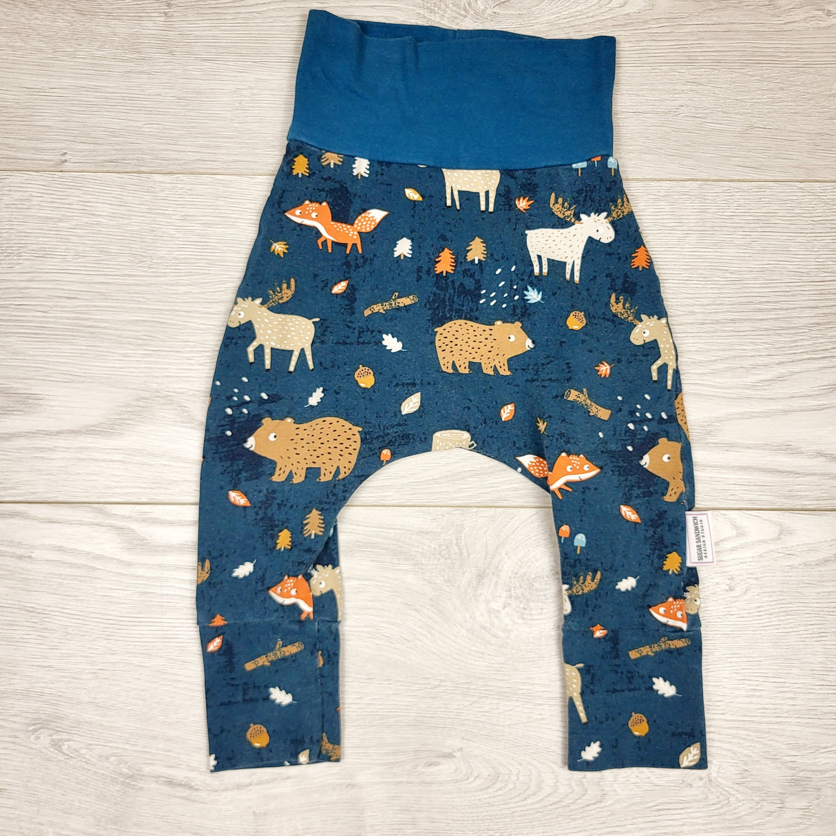 SMRSH1 - Sugar Sandwich Design Srudio teal handmad pants. Size 6-12 months