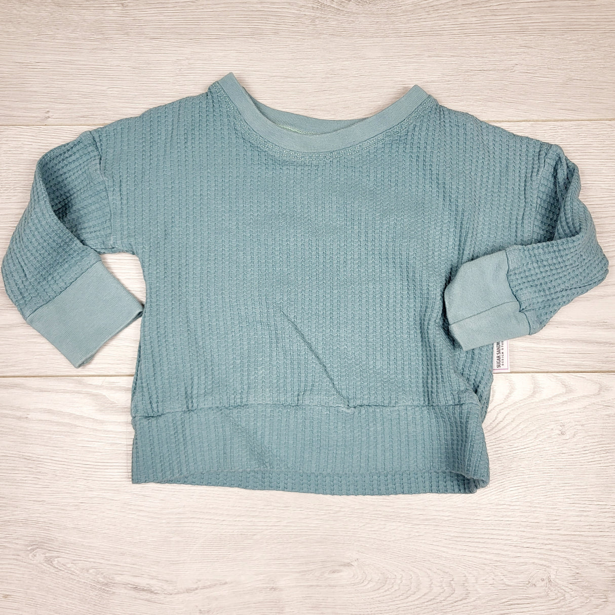 SMRSH1 - Sugar Sandwich Design Studio handmade waffle knit top. Size 6-12 months