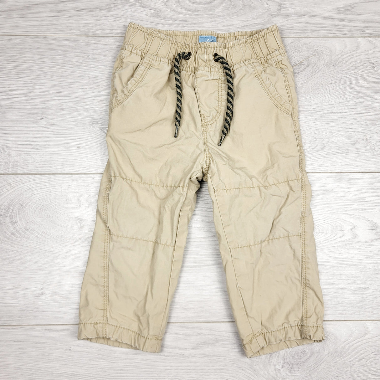 RGRN1 - Gap khaki pull on drawstring pants. Size 12-18 months