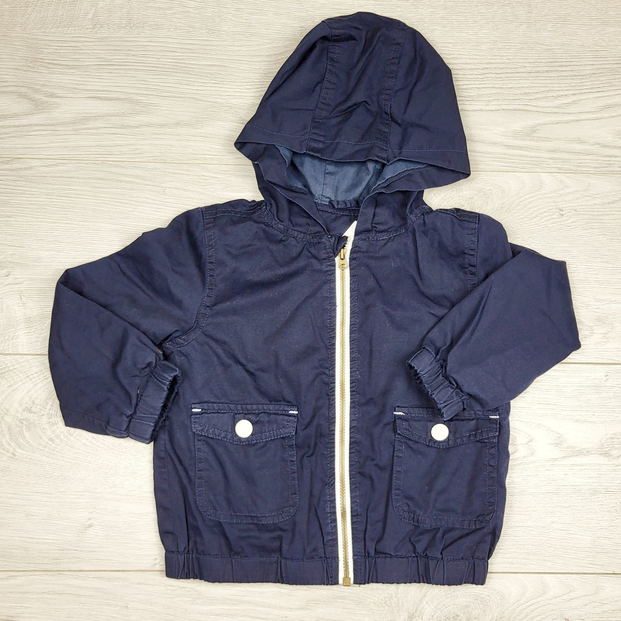 RGRN1 - Joe navy lightweight hooded jacket. Size 18-24 months