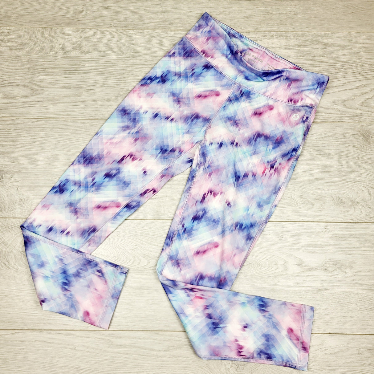 LSEV1 - Joe pastel abstract pattern active leggings. Size 7/8