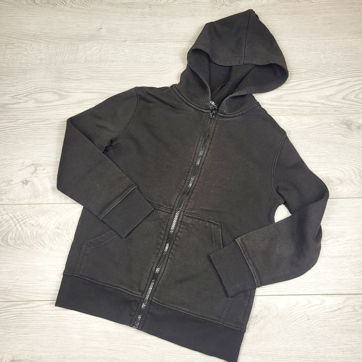 LSEV1 - George black fleecy lined zip up hoodie. Size 7/8