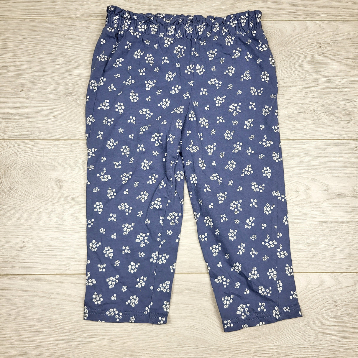 RGRN2 - Carters blue floral print cotton pants. Size 24 months