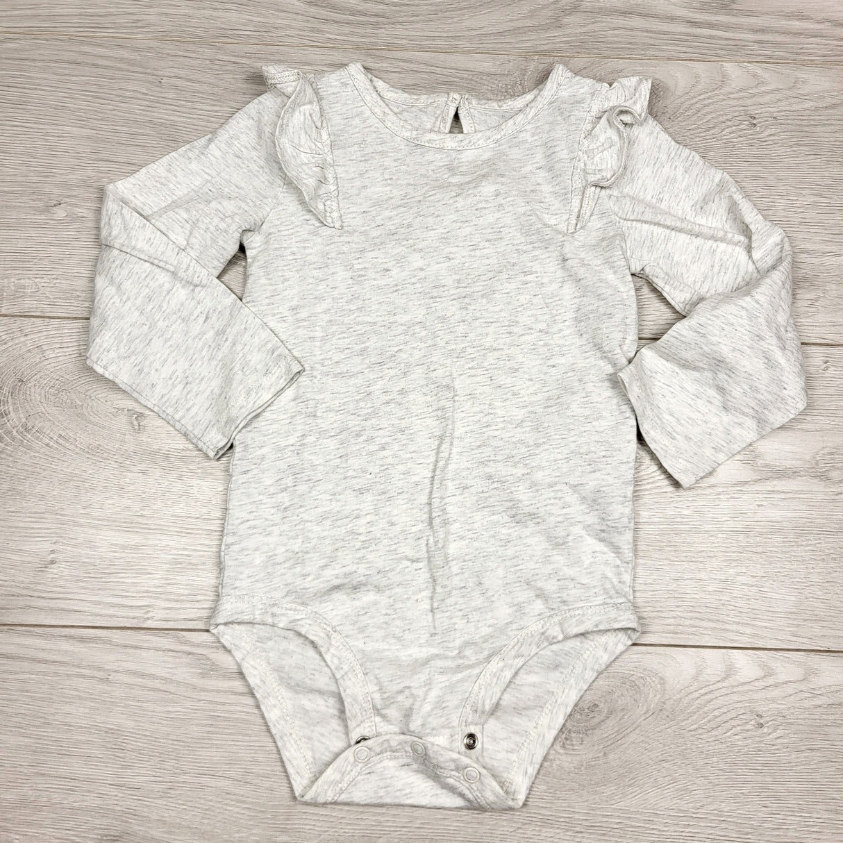 RGRN2 - Carters grey bodysuit with ruffles. Size 24 months