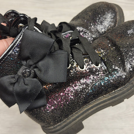 NKLB2 - JoJo Siwa black colour changing glitter boots. Size 8