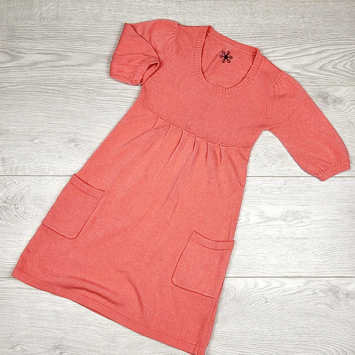 MDWY1 - Marks and Spencer coral lightweight sweater dress. Size 4/5T