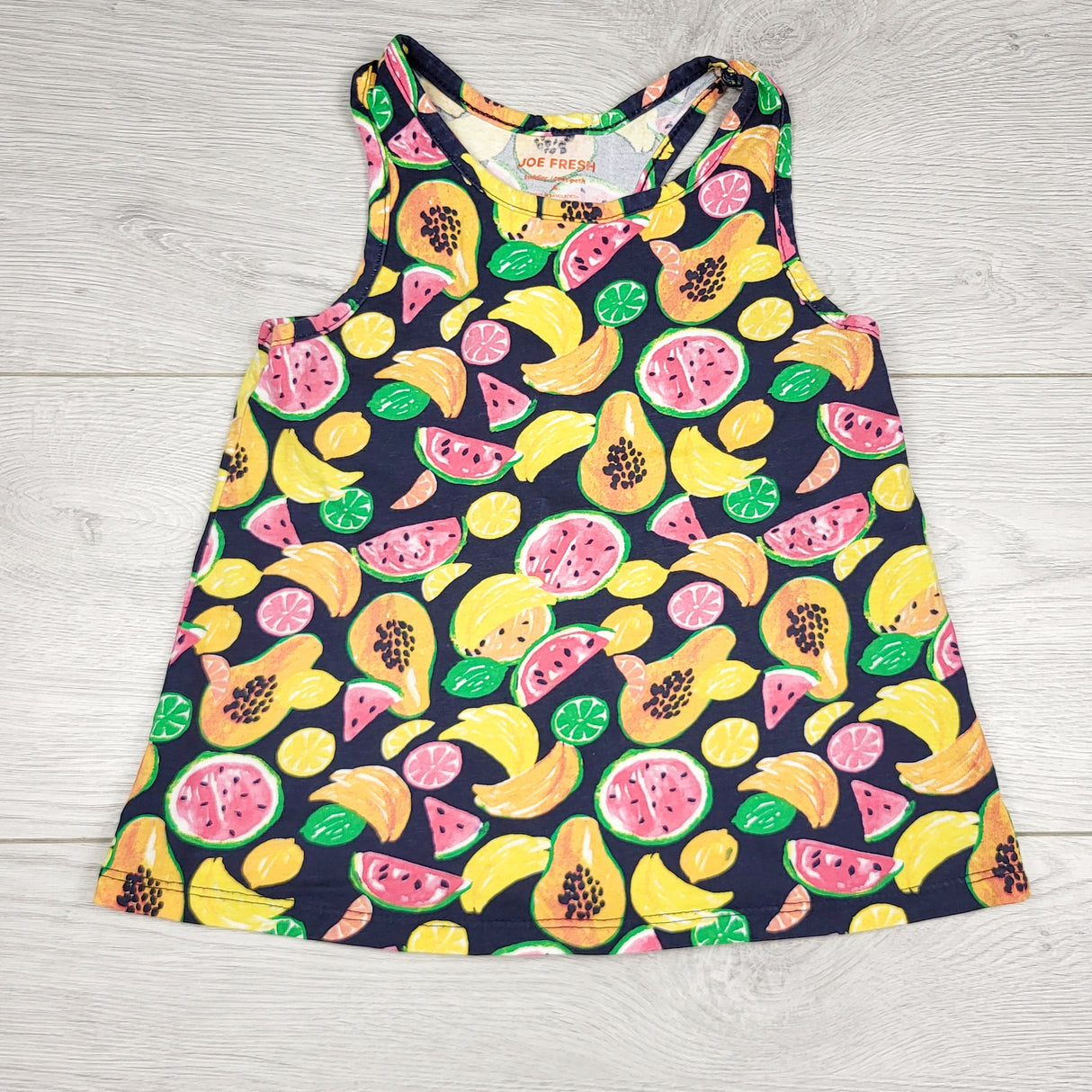 MDWY1 - Joe navy tank top with fruit. Size 4T