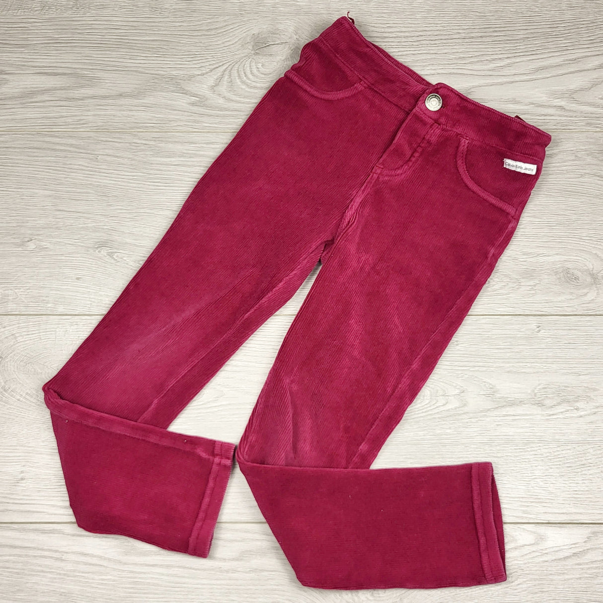 MDWY1 - Calvin Klein dark pink ribbed velour pants. Size 5T