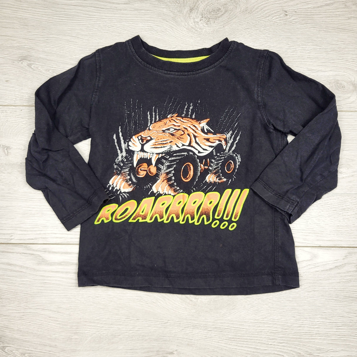 SMRSH3 - George black long sleeved top with monster truck. Size 3T