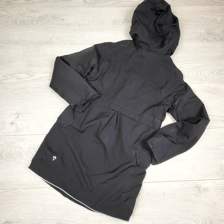 APPL1 - Ivivva (Lululemon) black lightweight fleecy lined hooded jacket. Size 7