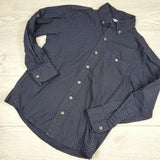 AWLS2 - PD and Co navy polka dot button down shirt. Size 8