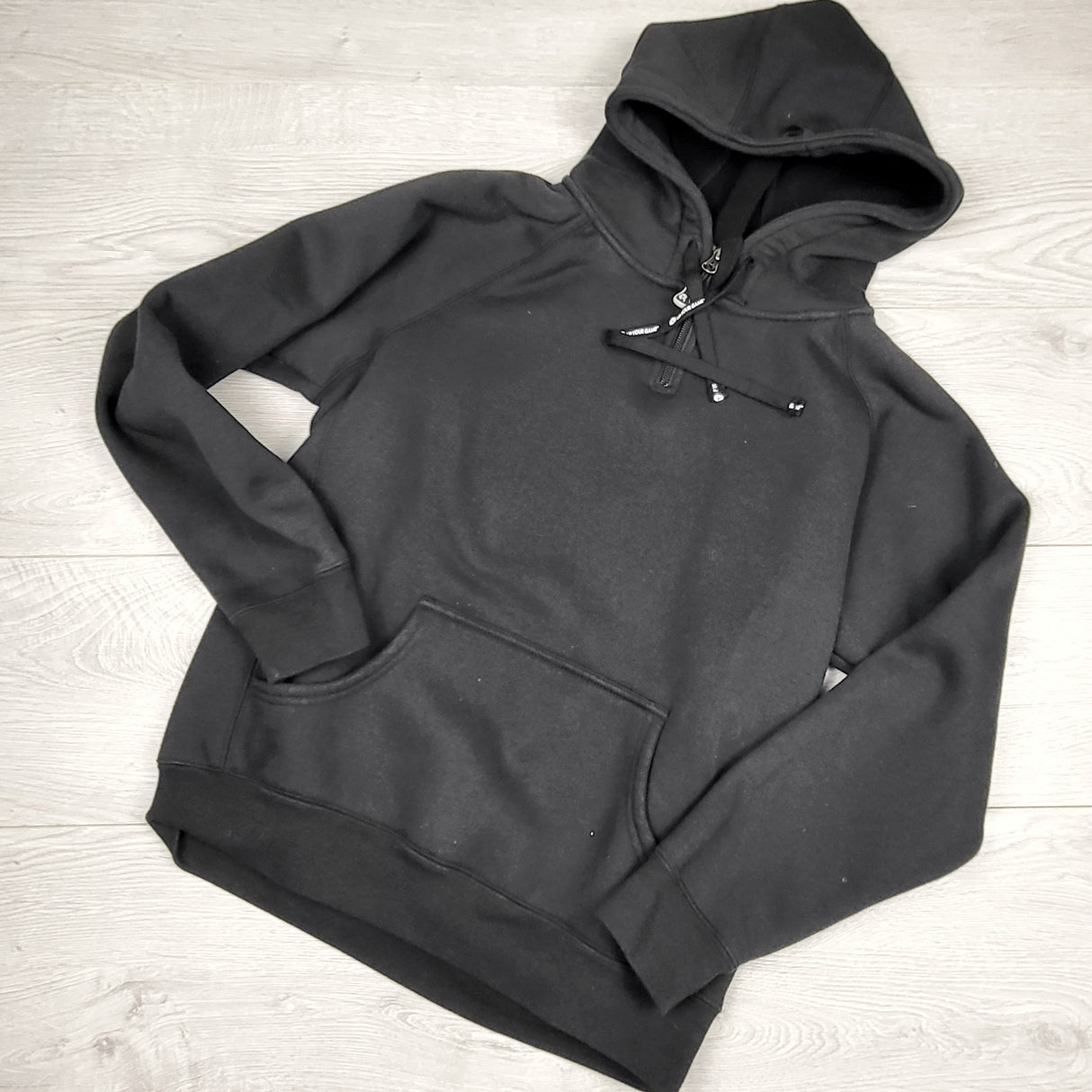 AWLS2 - Firstar black fleecy lined pullover hoodie. Size large