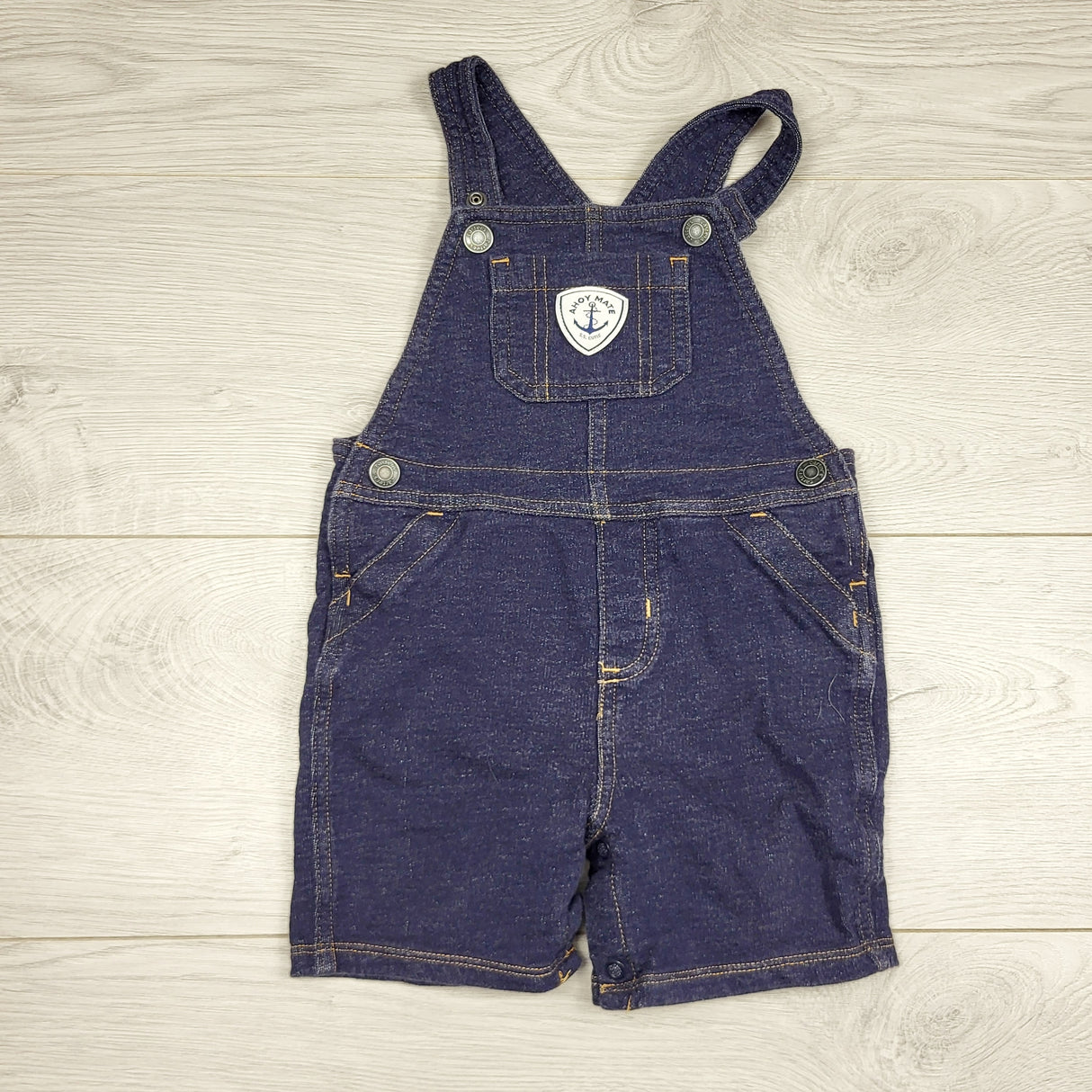 CHLV1 - Carters denim look cotton shortalls. Size 18 months