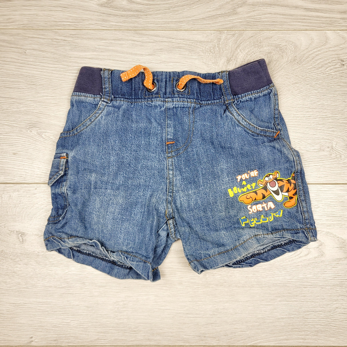 CHLV1 - Disney soft denim shorts with Tigger. Size 12-18 months