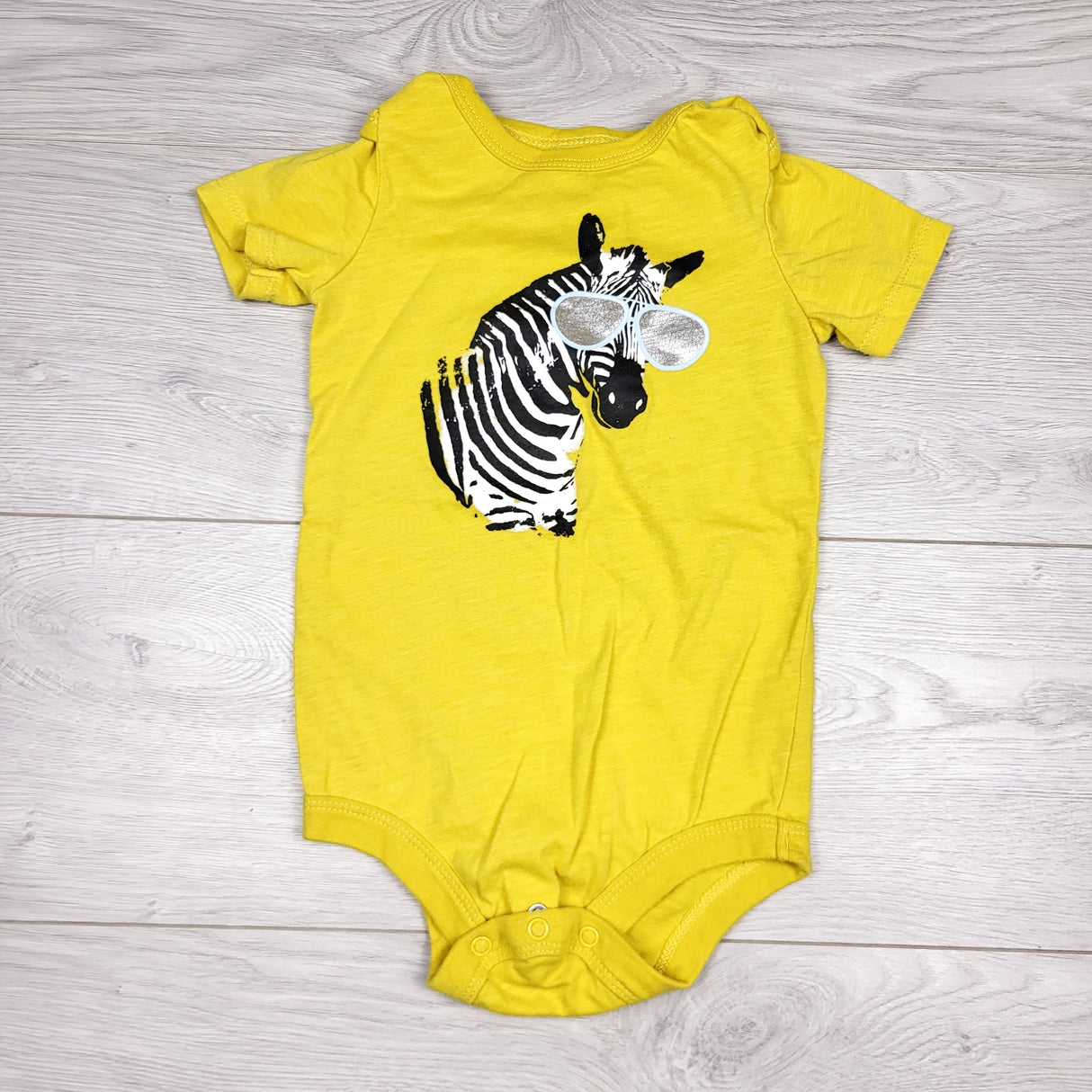 CHLV1 - George yellow bodysuit with zebra. Size 18-24 months