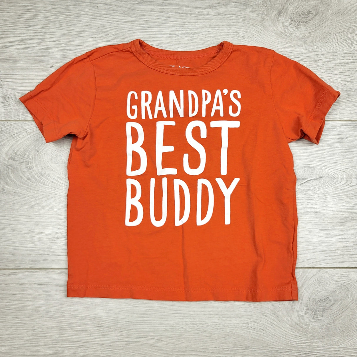 CHLV1 - Children's Place orange "Grandpa's Best Buddy" t-shirt. Size 18-24 months