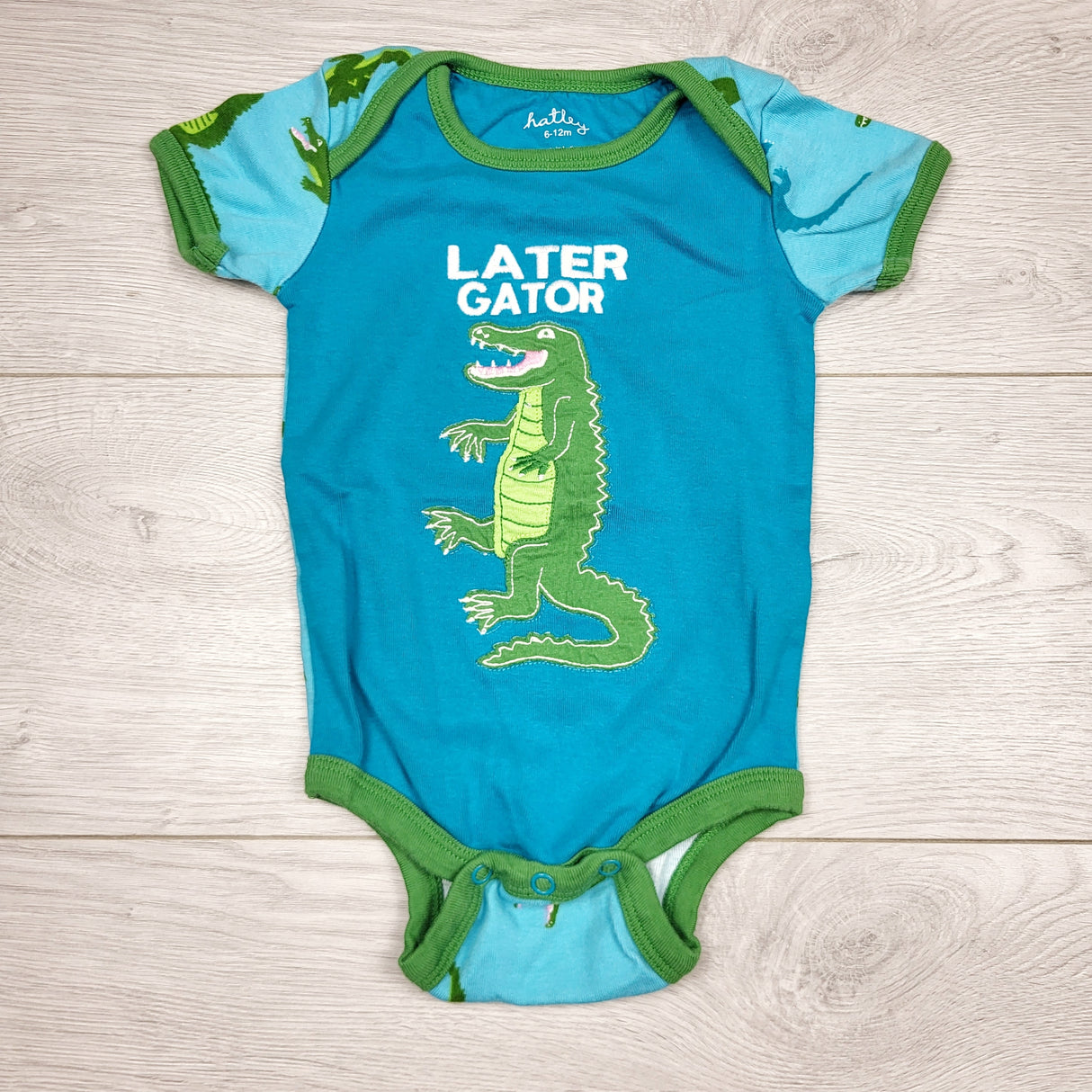 CHLV1 - Hatley "Later Gator" bodysuit. Size 6-12 months